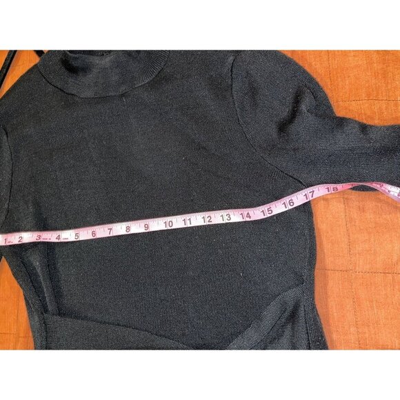 Latiste Black Knit Long-Sleeve Tie Waist Pullover High Neck Women's Dress Size L - Picture 6 of 9